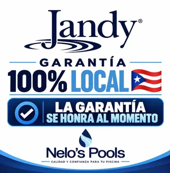 Jandy, garantía 100% local: la garantía se honra al momento. Nelo's Pools, calidad y confianza para tu piscina.